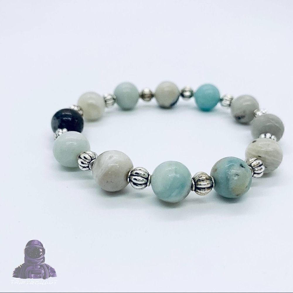 Amazonite Bracelet Antique Silver Spacer